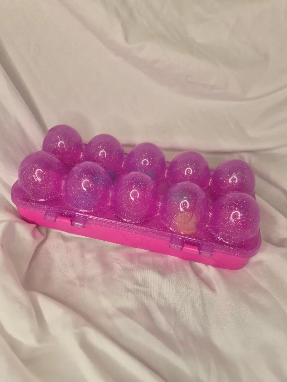 Spin Master Pink Glitter Toy Storage Case Heart Shaped Accessory Display Box